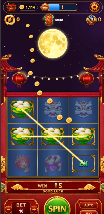 Reels with WILD counter, 2× multiplier, and a win of 15